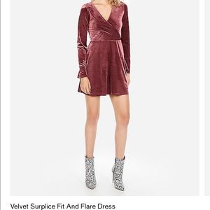 Velvet fit and flare dress